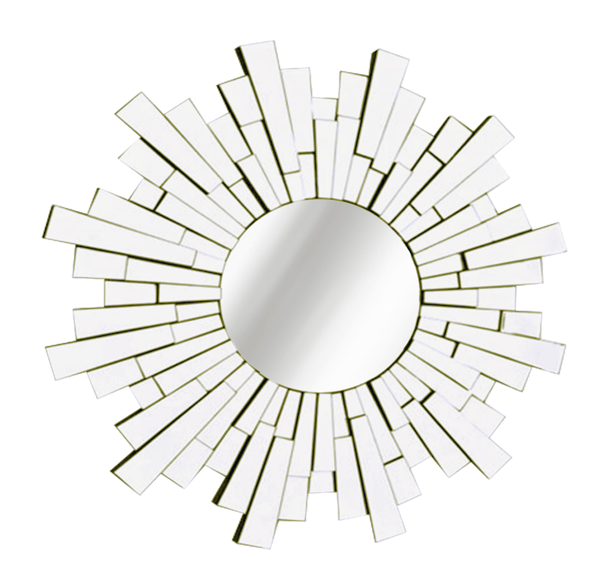 MC031 Wall décor art mirror on mirror round ornate sun shape